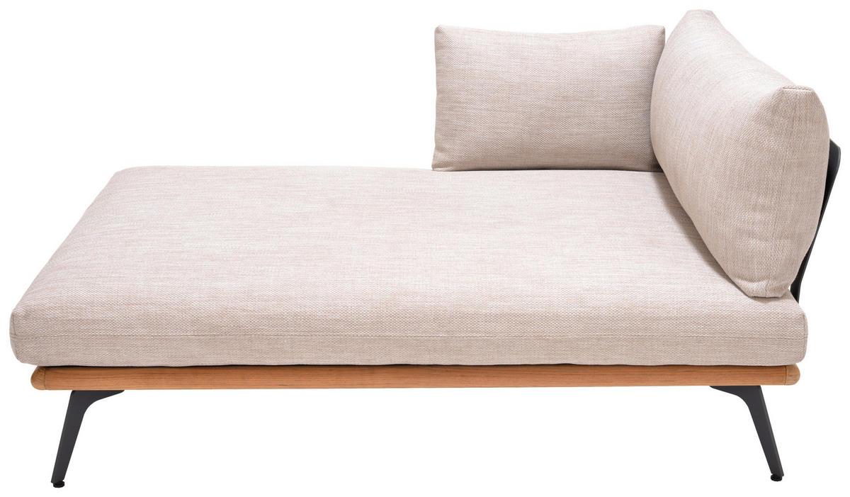 LOUNGEGARNITUR 150/280 cm Aluminium, Stahl  - Greige/Dunkelgrau, Design, Textil/Metall (150/280cm) - Amatio