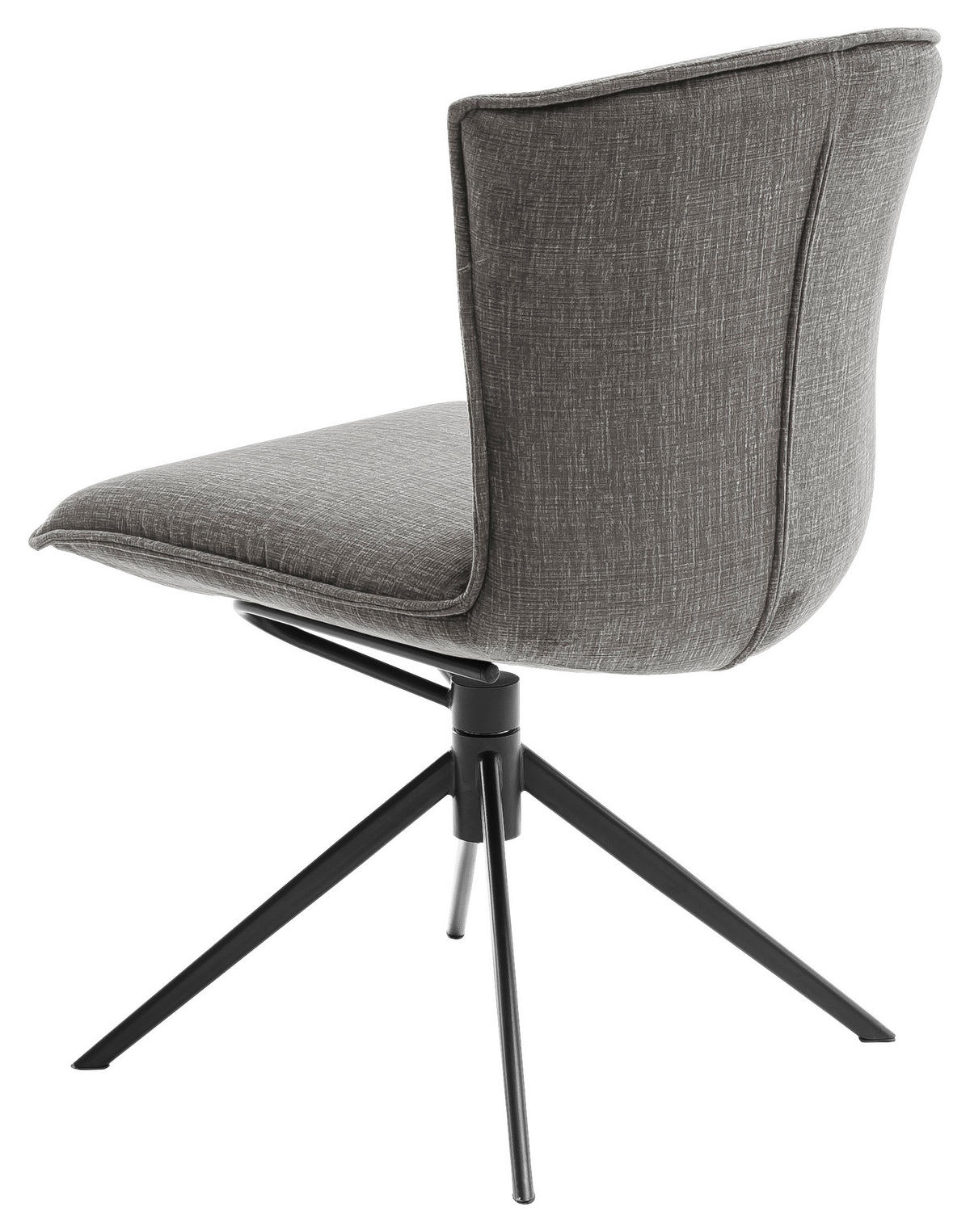 STUHL  in Stahl Velours Metall, Textil  - Anthrazit/Schwarz, Design, Textil/Metall (53/88/62cm) - Novel