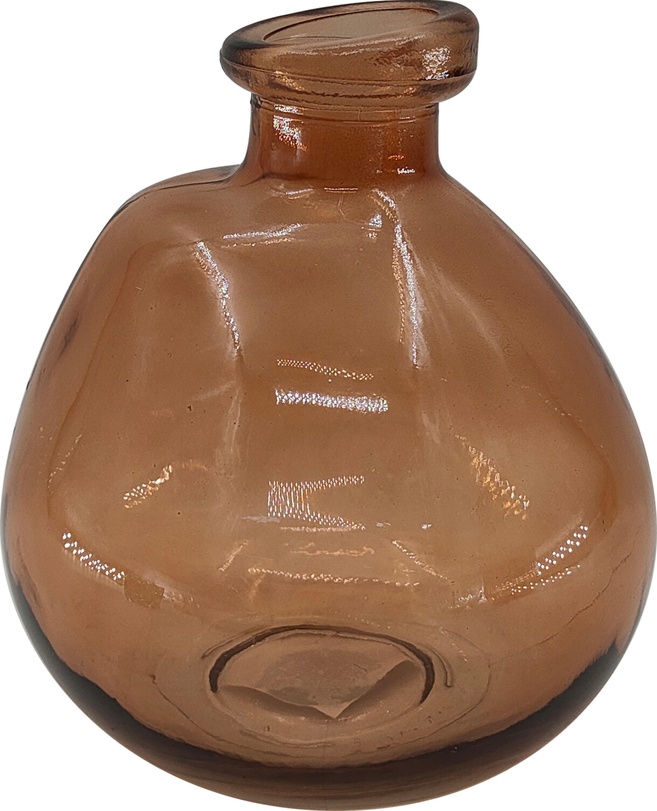 VASE 15.7 cm  - Rotbraun, Basics, Glas (14/15,7cm) - Ambia Home