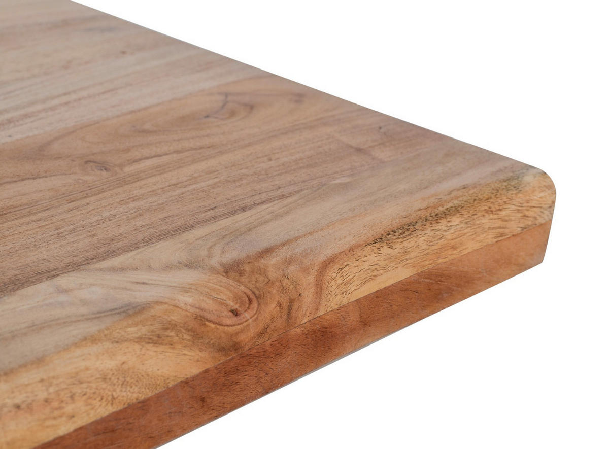 COUCHTISCH Akazie teilmassiv 120/45/70 cm rechteckig Naturfarben, Schwarz  - Schwarz/Naturfarben, Design, Holz/Metall (120/45/70cm) - Livetastic
