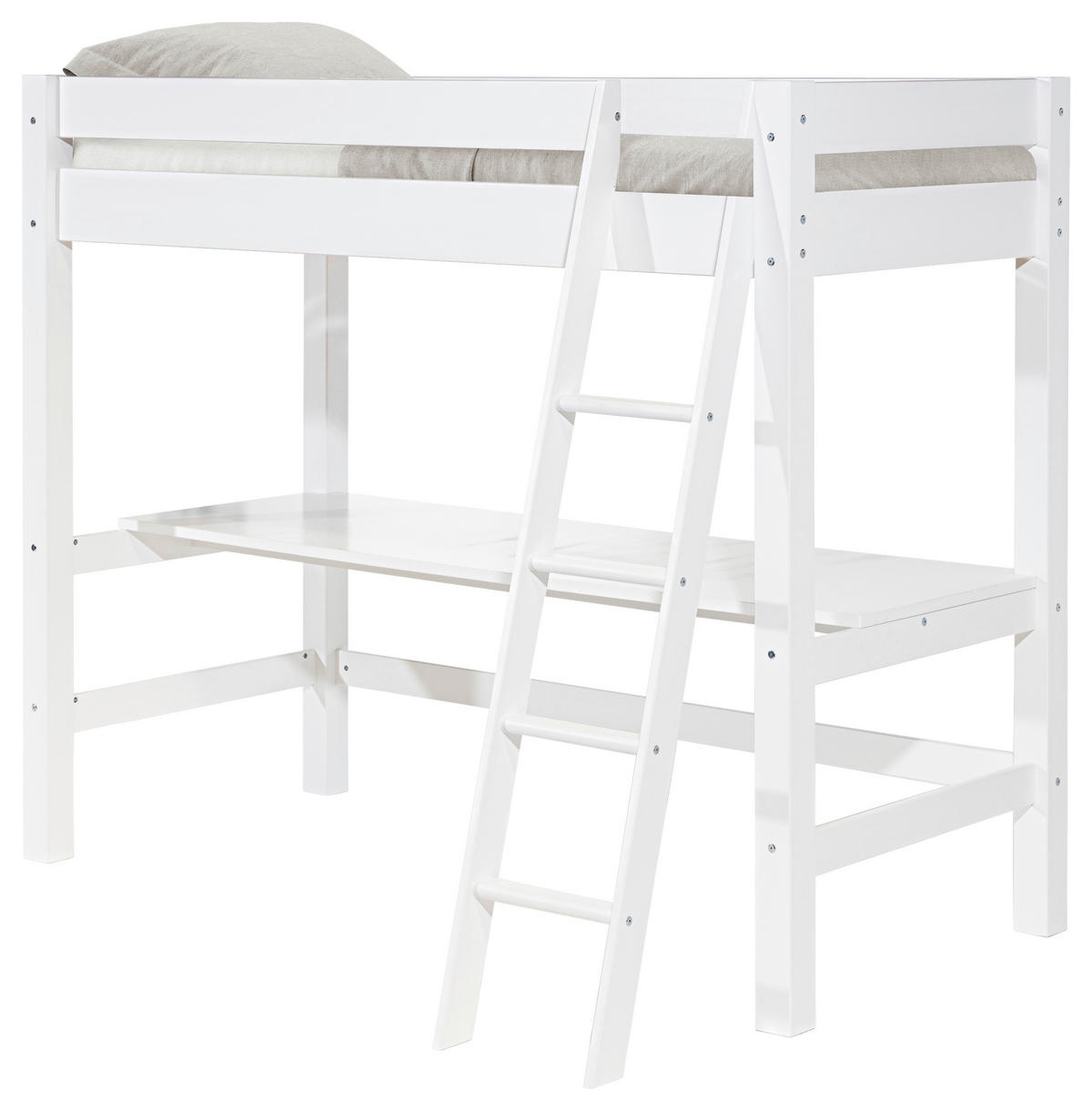 Pat Înalt 90/200 cm  - alb/culoare natur, Lifestyle, lemn (90/200cm) - MID.YOU