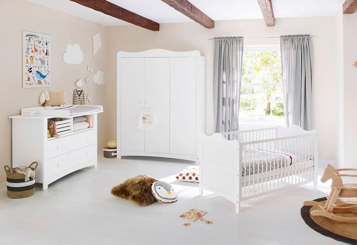 BABYZIMMER FLORENTINA  - Weiß, ROMANTIK / LANDHAUS, Holz/Holzwerkstoff - Pinolino