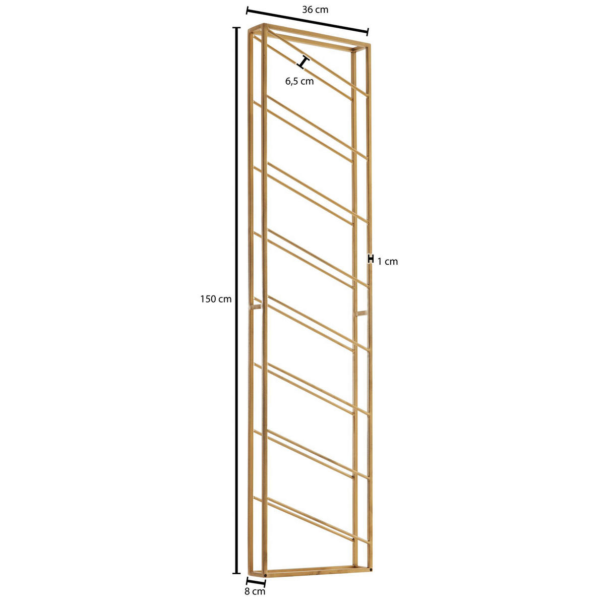 WEINREGAL 36/150/8 cm  - Goldfarben, Design, Metall (36/150/8cm) - MID.YOU
