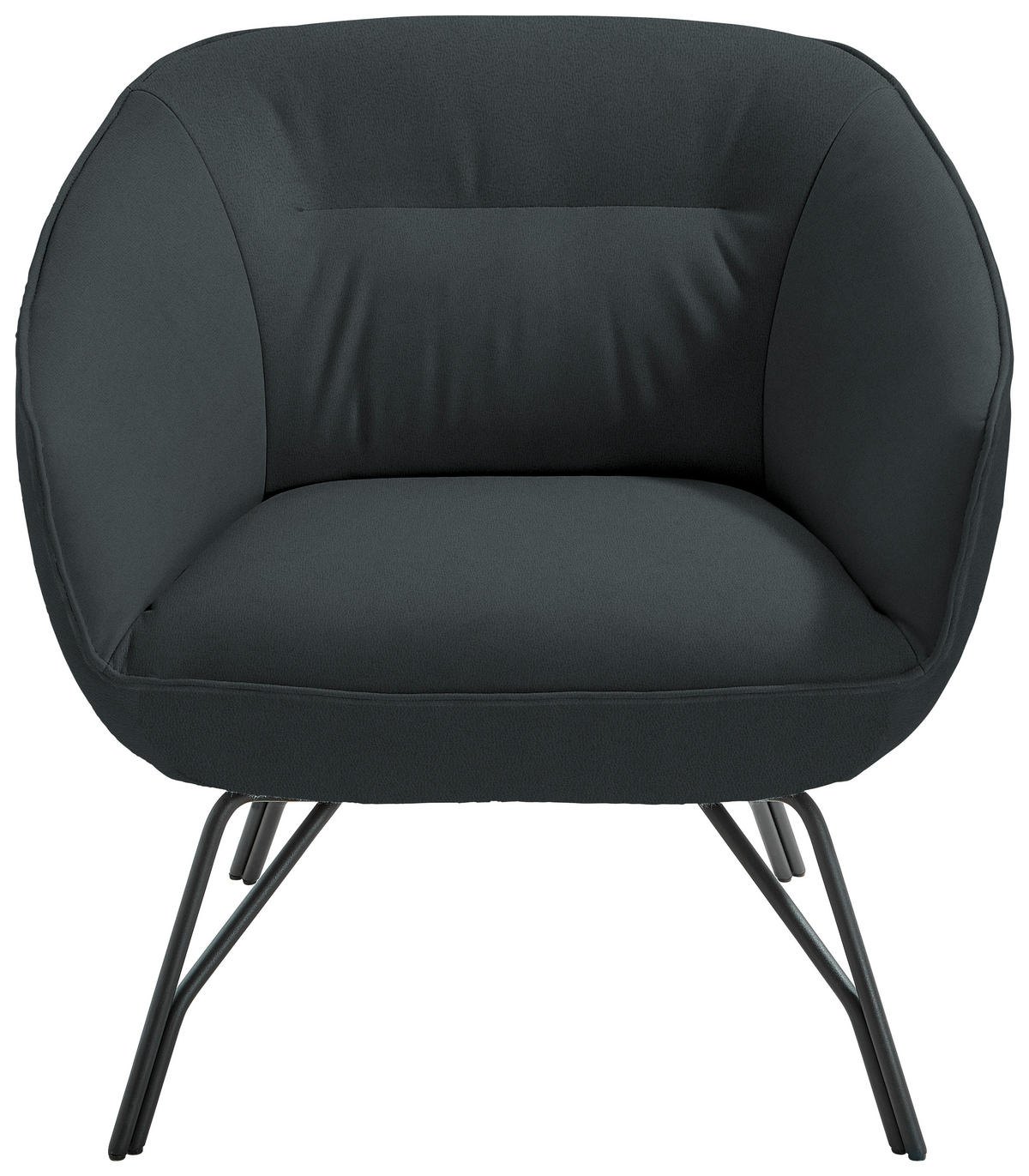 COCKTAILSESSEL in Echtleder Dunkelgrün  - Dunkelgrün/Anthrazit, Design, Leder/Metall (76/80/73cm) - Joop!