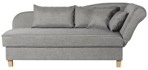 RÉCAMIERE Hellgrau Flachgewebe  - Buchefarben/Hellgrau, Design, Holz/Textil (190/88/82cm) - Max Winzer