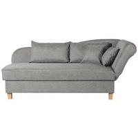 RÉCAMIERE in Flachgewebe Hellgrau  - Buchefarben/Hellgrau, Design, Holz/Textil (190/88/82cm) - Max Winzer