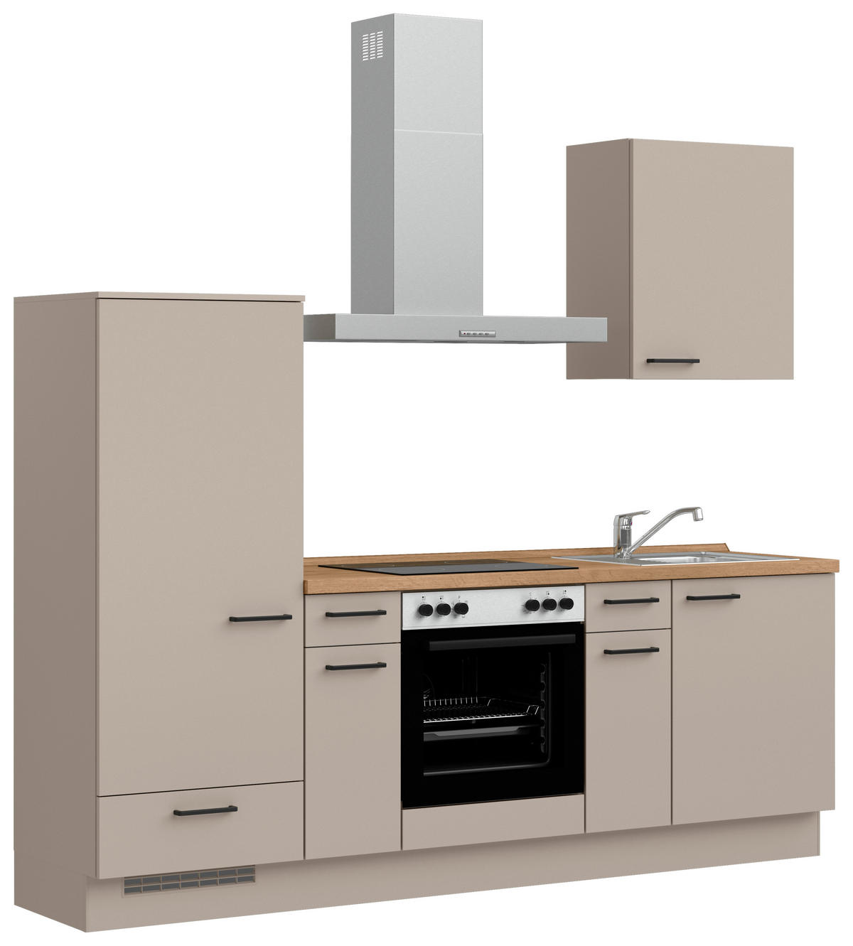 KÜCHENBLOCK Easytouch 240 cm  in Eichefarben, Sandfarben  - Sandfarben/Eichefarben, MODERN, Holzwerkstoff/Metall (240cm) - Nobilia