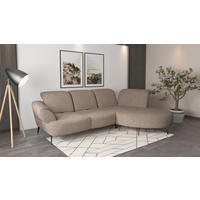 ECKSOFA in Chenille Cappuccino  - Schwarz/Cappuccino, Modern, Textil/Metall (313/208cm) - Sit & More