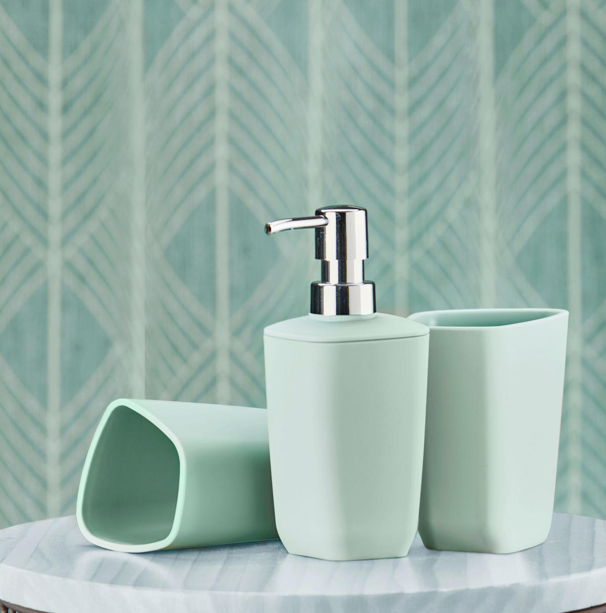 WC SADA - ŠTĚTKA A DRŽÁK - zelená, Konvenční, plast (13/32cm) - Kleine Wolke