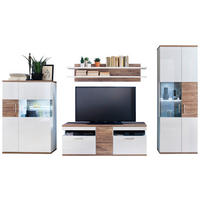 OBÝVACIA STENA biela, farba duba - biela/farba duba, Design, kov/kompozitné drevo (330/199/50cm) - Livetastic