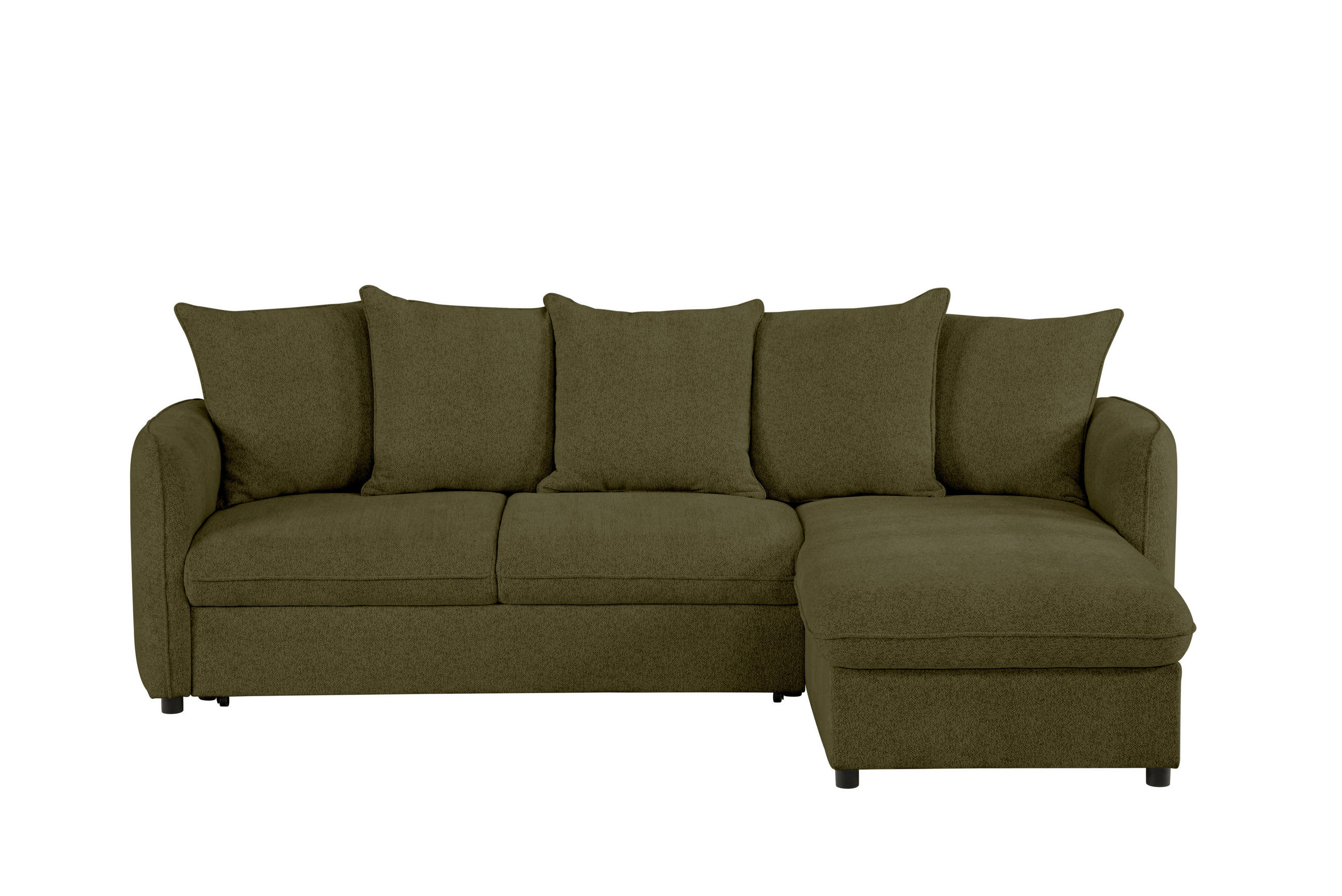 ECKSOFA Olivgrün Chenille  - Olivgrün, Design, Textil (254/160cm) - MID.YOU