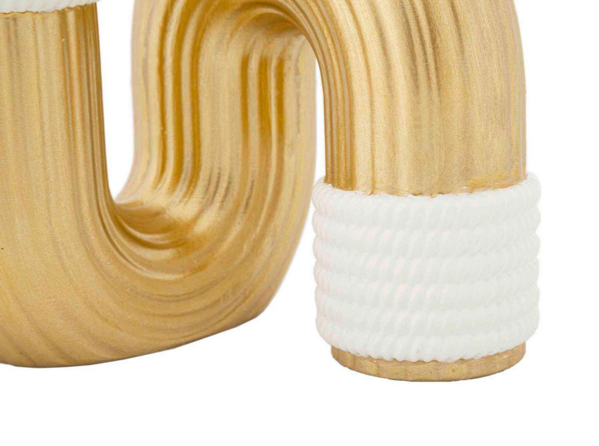 Vase Bann  - Goldfarben/Weiß, Basics, Kunststoff (10.5/12.7/10.5cm)