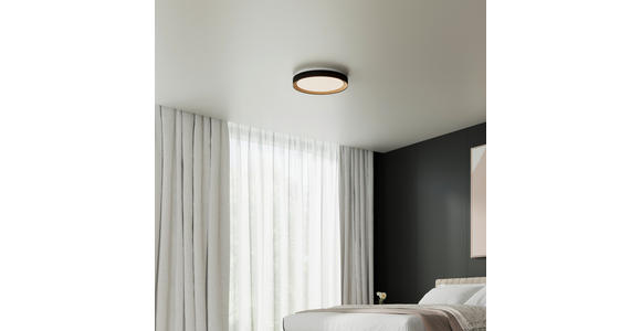 LED-DECKENLEUCHTE Nashville 48/8 cm  - Schwarz/Sonoma Eiche, Basics, Kunststoff/Metall (48/8cm) - Novel