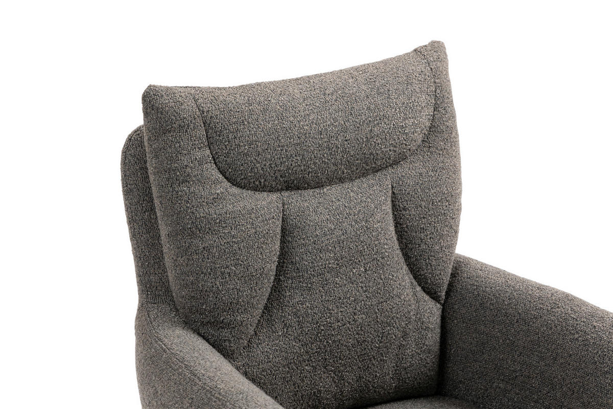 ARMLEHNSTUHL  in Eisen  - Schwarz/Braun, KONVENTIONELL, Textil/Metall (60/92/67cm) - MID.YOU