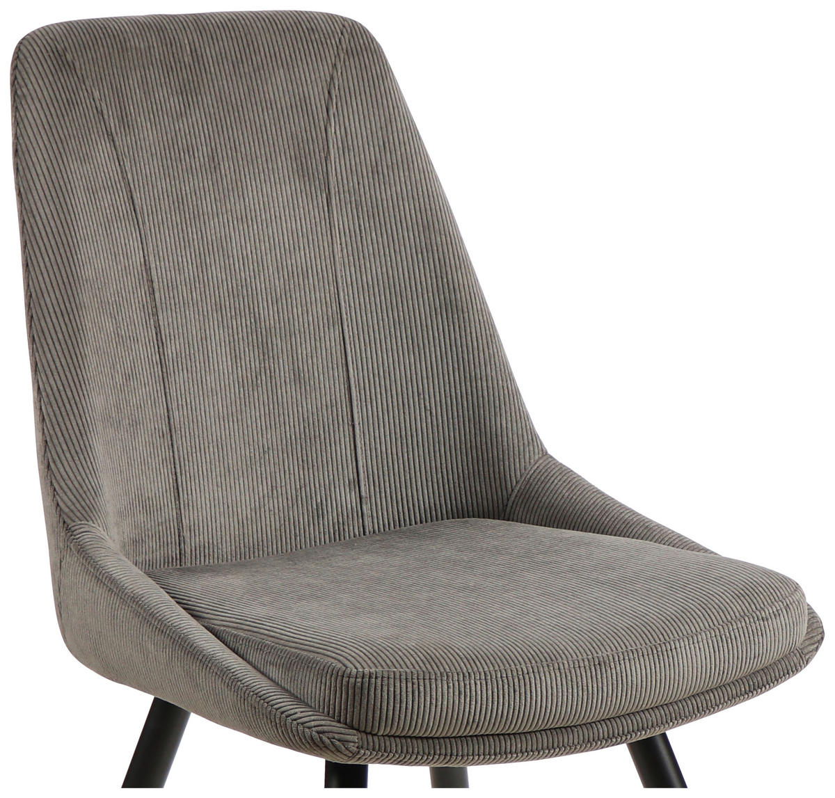 STUHL  in Eisen Cord Holz, Metall, Textil  - Schwarz/Grau, MODERN, Holz/Textil (49/88/59cm) - MID.YOU