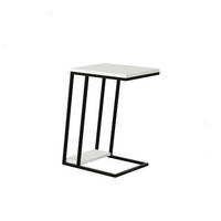 BEISTELLTISCH 30/40/57 cm Weiß rechteckig  - Schwarz/Weiß, Design, Holzwerkstoff/Metall (30/40/57cm) - Livetastic