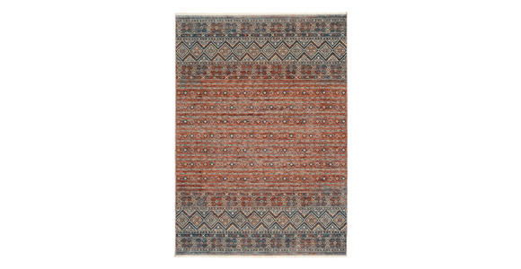 WEBTEPPICH 65/130 cm Korsika  - Blau/Terracotta, Design, Textil (65/130cm) - Novel