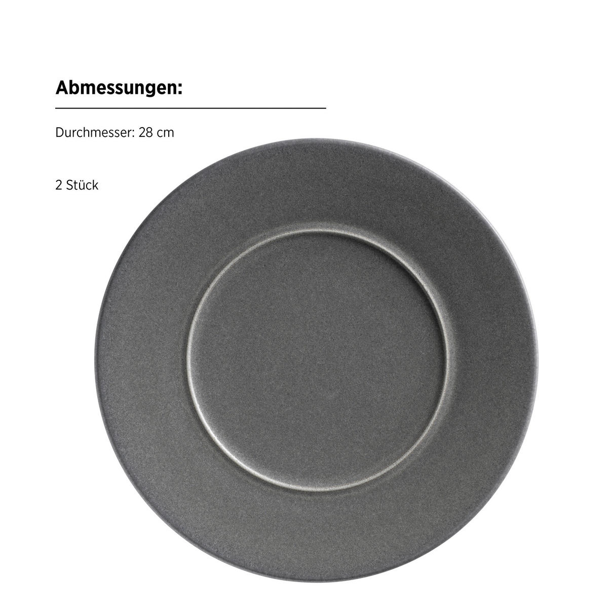 KOMBISERVICE Unico 8-teilig  - Anthrazit, Trend, Keramik - Mäser