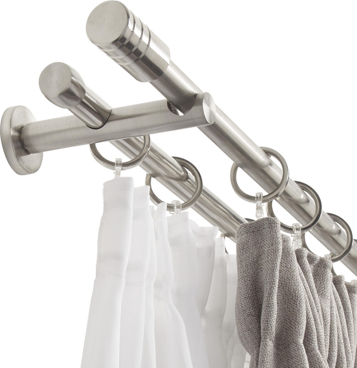 SET GALERIE PERDEA 240 cm  - culoare inox, Basics, metal (240cm) - Homeware