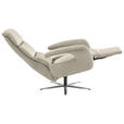 RELAXSESSEL in Leder Ecru  - Ecru/Edelstahlfarben, Design, Leder/Metall (76/119/86cm) - Dieter Knoll