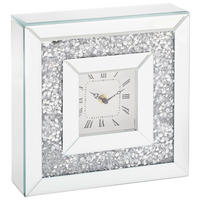 TISCHUHR Silberfarben 25,5/25,5/6,5 cm  - Silberfarben, Basics, Glas/Holzwerkstoff (25,5/25,5/6,5cm) - Ambia Home