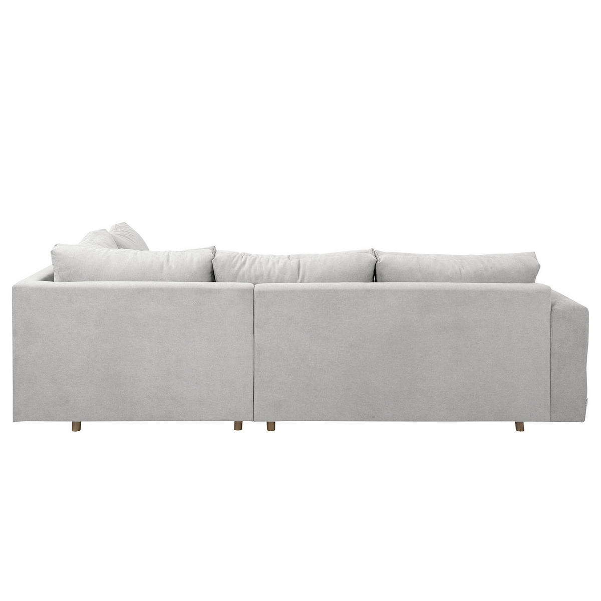 ECKSOFA inkl. Hocker Ariella Hellgrau Mikrofaser  - Hellgrau/Naturfarben, Design, Holz/Textil (161/231cm) - Livetastic