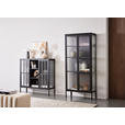VITRINE in Schwarz  - Schwarz, Trend, Glas/Metall (80/180/35cm) - Xora