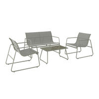 SET MOBILIER DE GRĂDINĂ 4 piese  - gri închis, Modern, sticlă/metal (113/73/74cm) - Xora