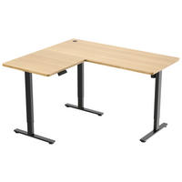 ECKSCHREIBTISCH  Schwarz, Eichefarben höhenverstellbar  - Eichefarben/Schwarz, Modern, Holzwerkstoff/Metall (160/74,5/119/140cm) - MID.YOU