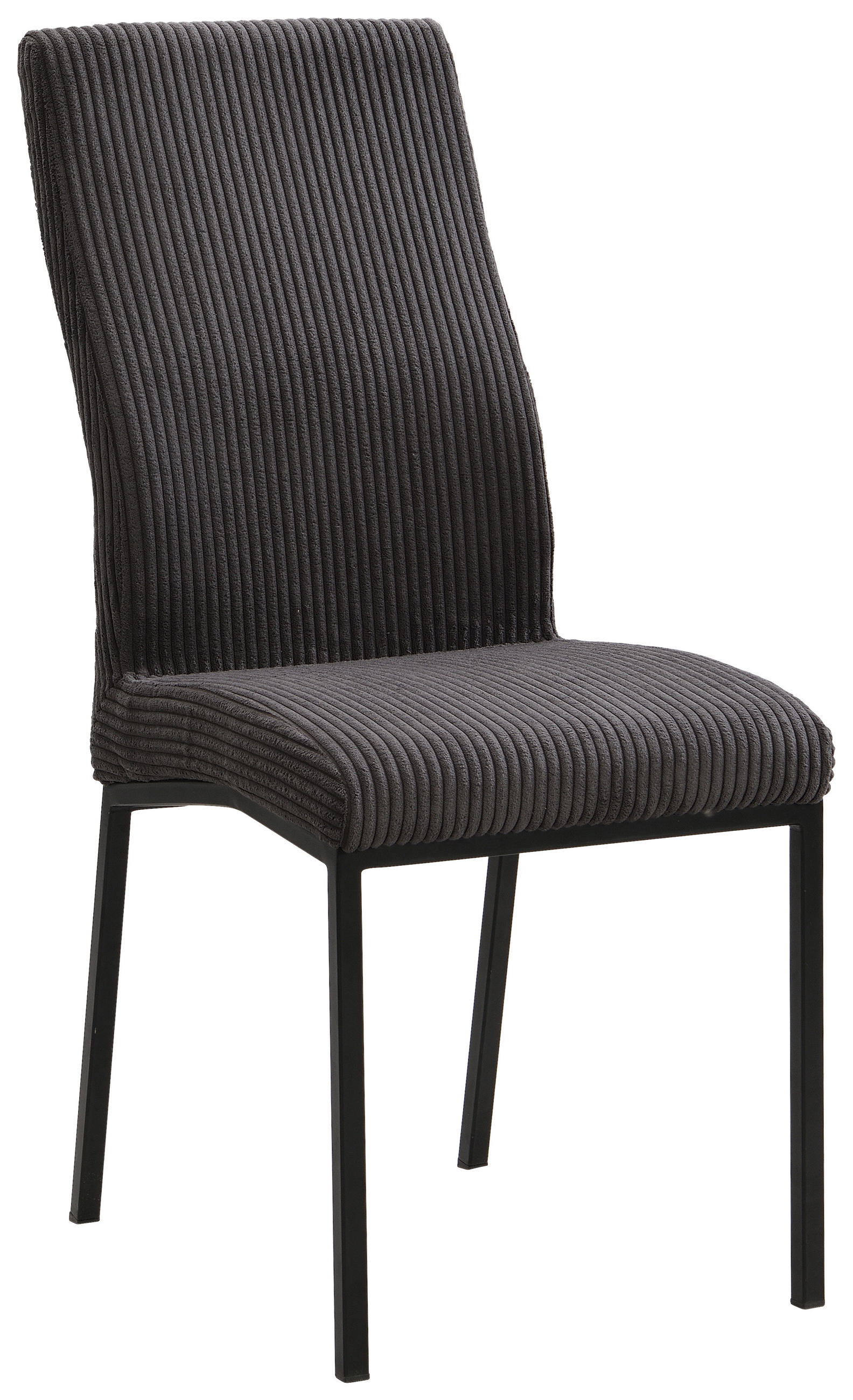 STUHL Cord Dunkelgrau  - Dunkelgrau/Schwarz, Design, Textil/Metall (43,5/97,5/61cm) - Boxxx