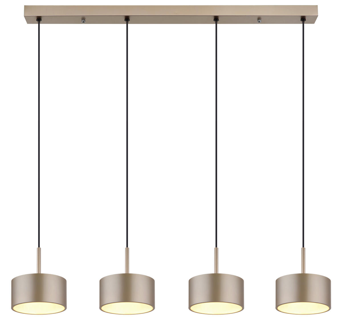 LED-HÄNGELEUCHTE 86/15/150 cm  - Champagner/Transparent, Design, Kunststoff/Metall (86/15/150cm) - Globo