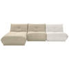 ECKSOFA in Cord, Lederlook Creme, Weiss  - Weiss/Creme, Trend, Textil (185/315cm) - Livetastic