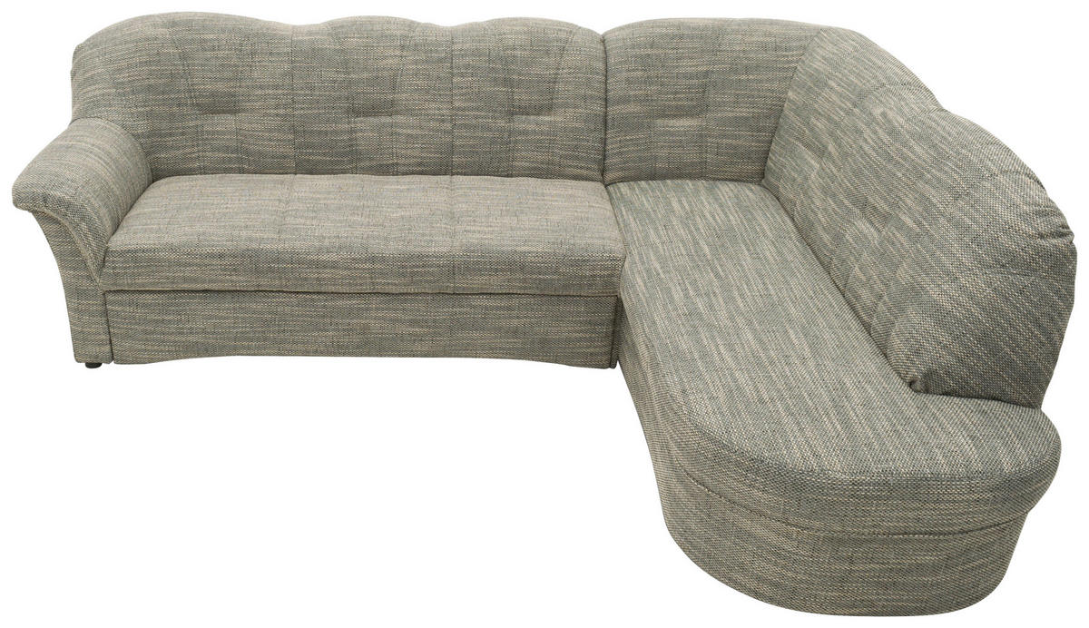 ECKSOFA in Webstoff Grau, Weiß  243/180 cm  - Schwarz/Weiß, KONVENTIONELL, Kunststoff/Textil (243/180cm) - MID.YOU