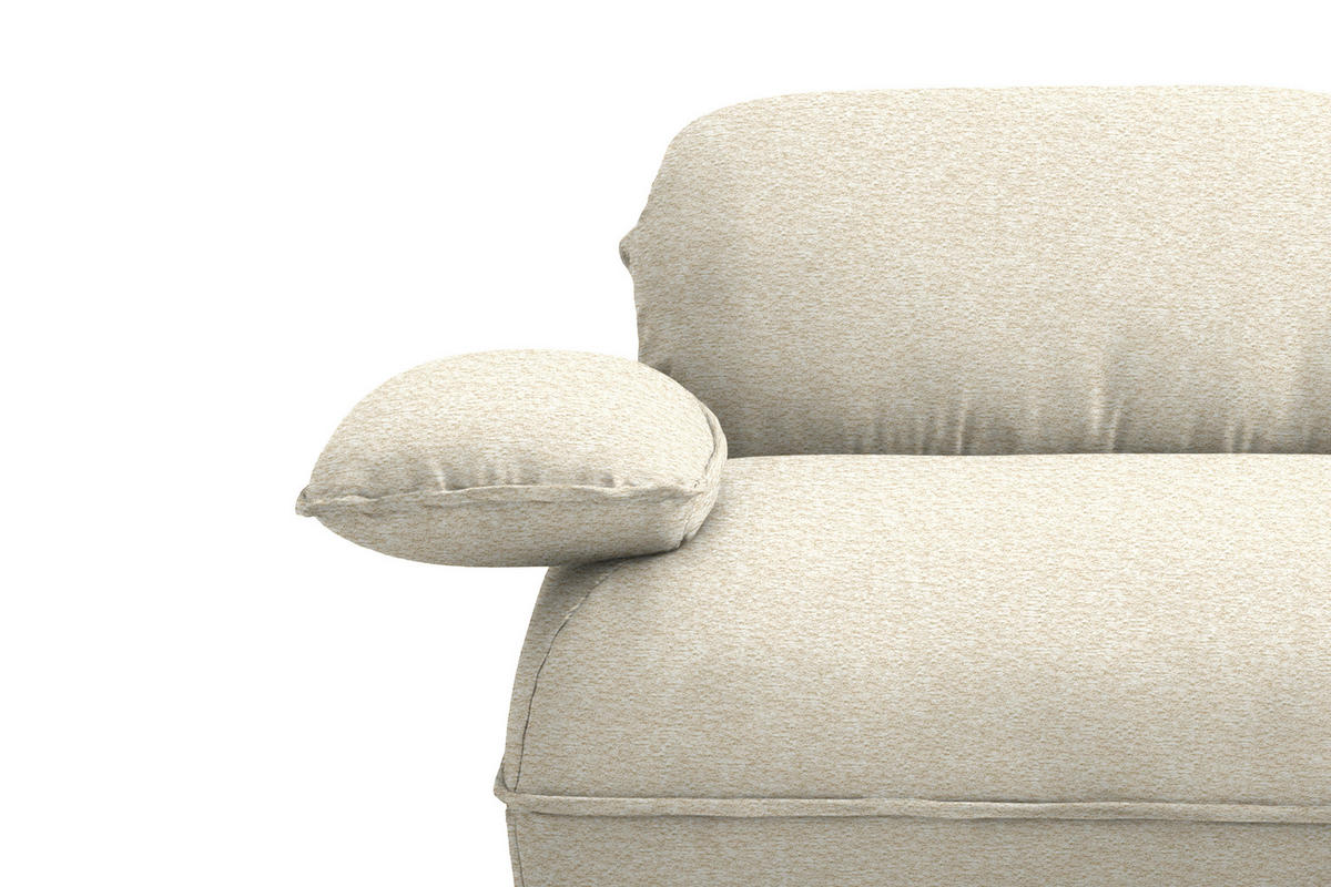ECKSOFA Chenille Beige  - Beige/Schwarz, Design, Kunststoff/Textil (343/154cm) - Koinor