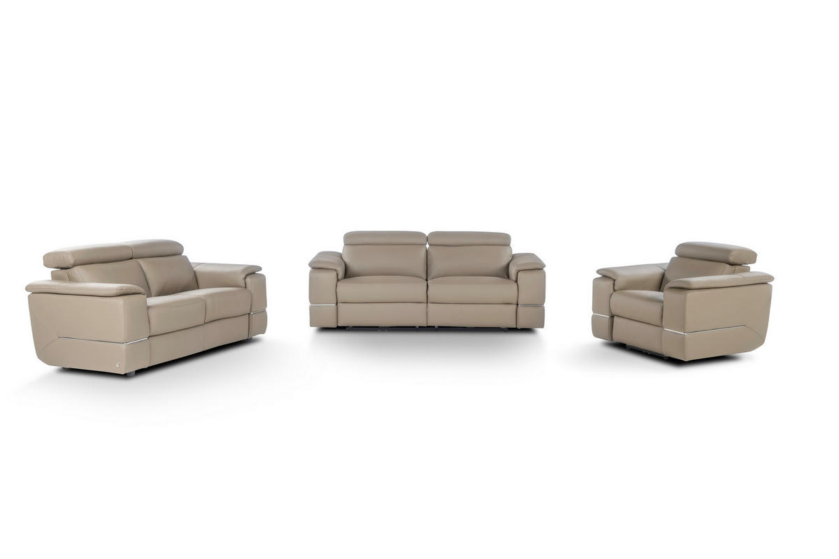 2,5 ÜLÉSES KANAPÉ bőr taupe  - taupe, Basics, bőr (205/84/101cm) - Calia Italia