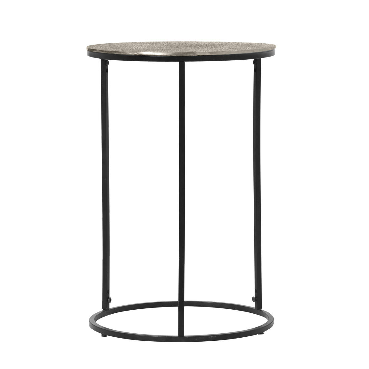 BEISTELLTISCH 41/41/61 cm Schwarz, Silberfarben rund  - Silberfarben/Schwarz, Design, Metall (41/41/61cm) - Bono