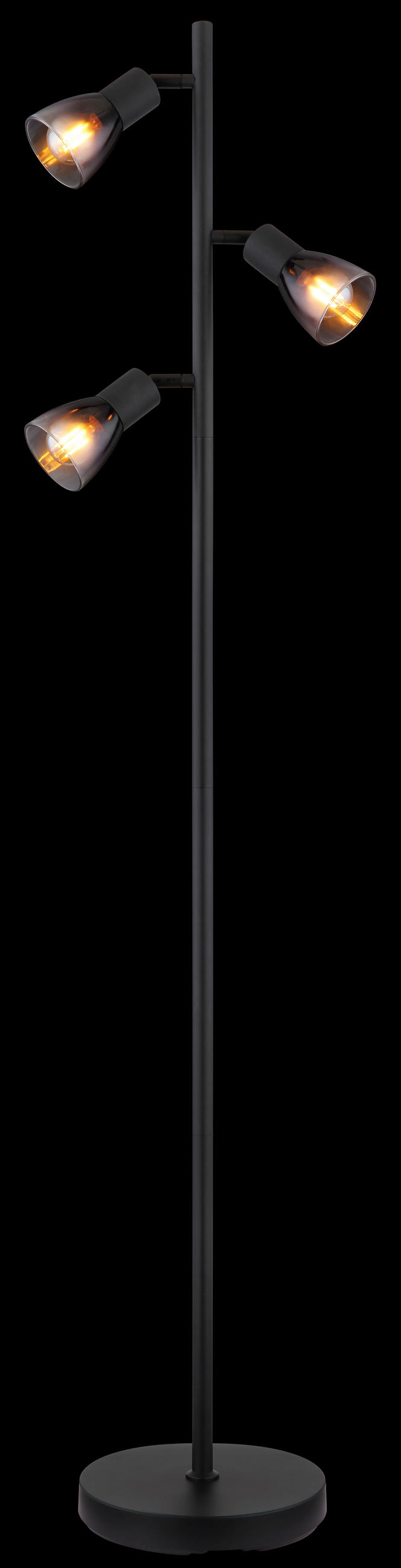 STEHLEUCHTE 30/22/161 cm    - Klar/Schwarz, Design, Glas/Metall (30/22/161cm) - Globo