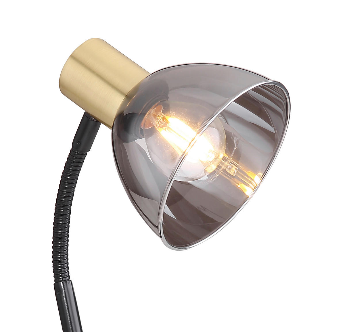 TISCHLEUCHTE - Schwarz/Bronzefarben, Design, Glas/Metall (18,5/18,5/41cm) - Globo
