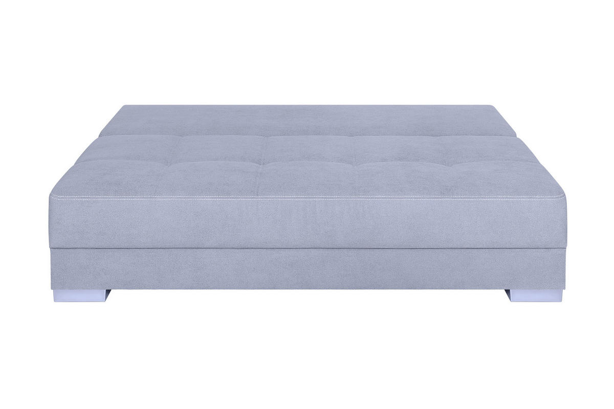 SCHLAFSOFA  mit Webstoff Grau  - Chromfarben/Schwarz, Design, Kunststoff/Textil (200/90/110cm) - P & B