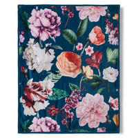 PLAID Fiori 130/160 cm  - Blau/Dunkelblau, Design, Textil (130/160cm)