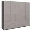 FALTTÜRENSCHRANK in Hellgrau, Dunkelgrau  - Chromfarben/Dunkelgrau, Konventionell, Glas/Holzwerkstoff (250/216/58cm) - Venda