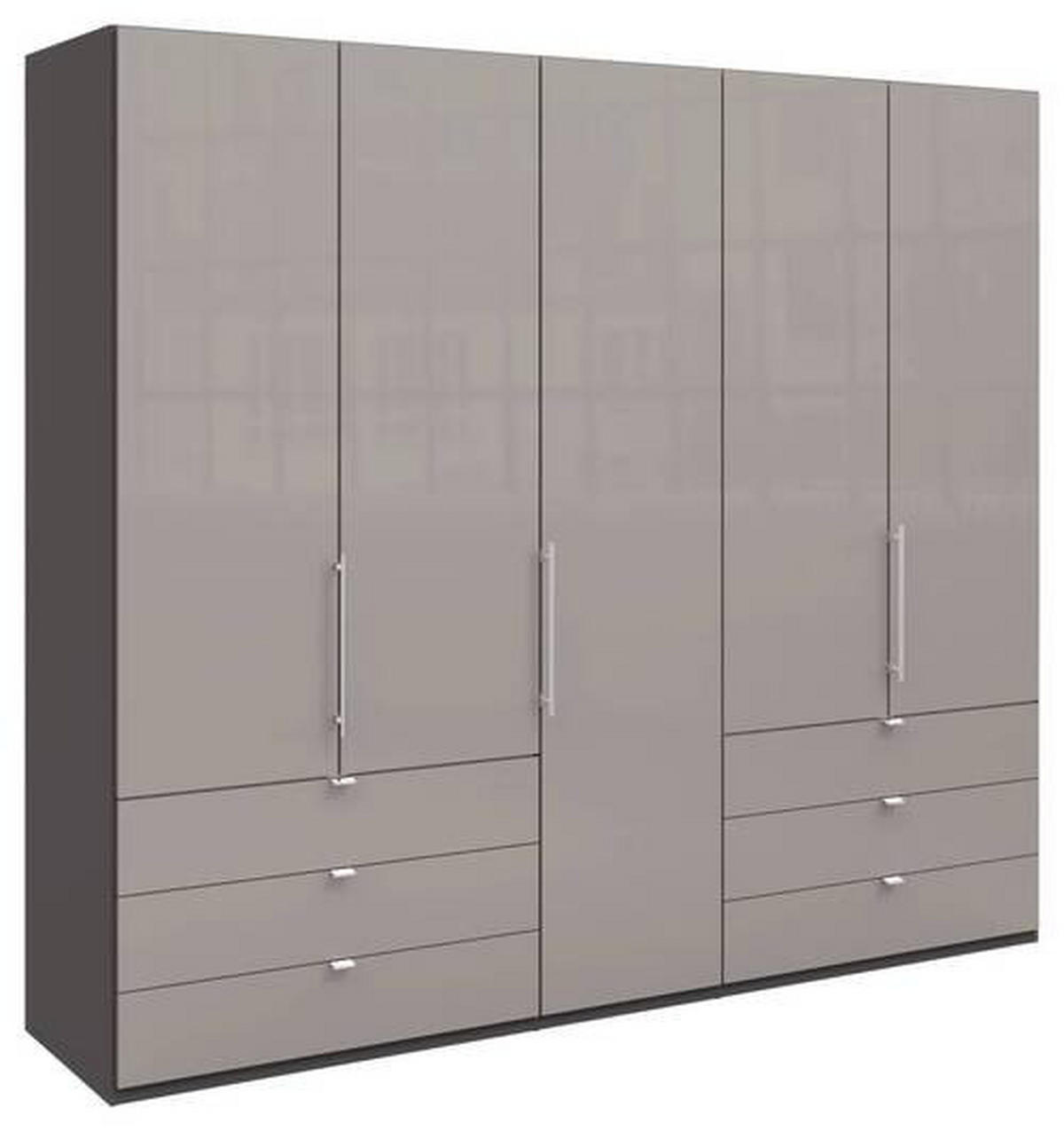 FALTTÜRENSCHRANK  in Hellgrau, Dunkelgrau  - Chromfarben/Dunkelgrau, KONVENTIONELL, Glas/Holzwerkstoff (250/216/58cm) - Venda