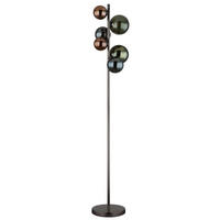 LED-STEHLEUCHTE RIHA 28,5/26,5/155 cm   - Petrol/Schwarz, Design, Glas/Kunststoff (28,5/26,5/155cm) - Globo