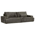 BIGSOFA Chenille Dunkelgrau  - Dunkelgrau/Schwarz, KONVENTIONELL, Kunststoff/Textil (282/73/115cm) - Carryhome