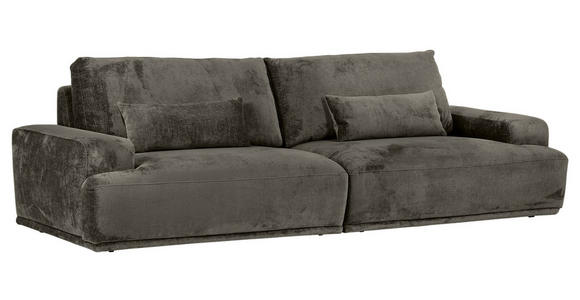 BIGSOFA Chenille Dunkelgrau  - Dunkelgrau/Schwarz, KONVENTIONELL, Kunststoff/Textil (282/73/115cm) - Carryhome