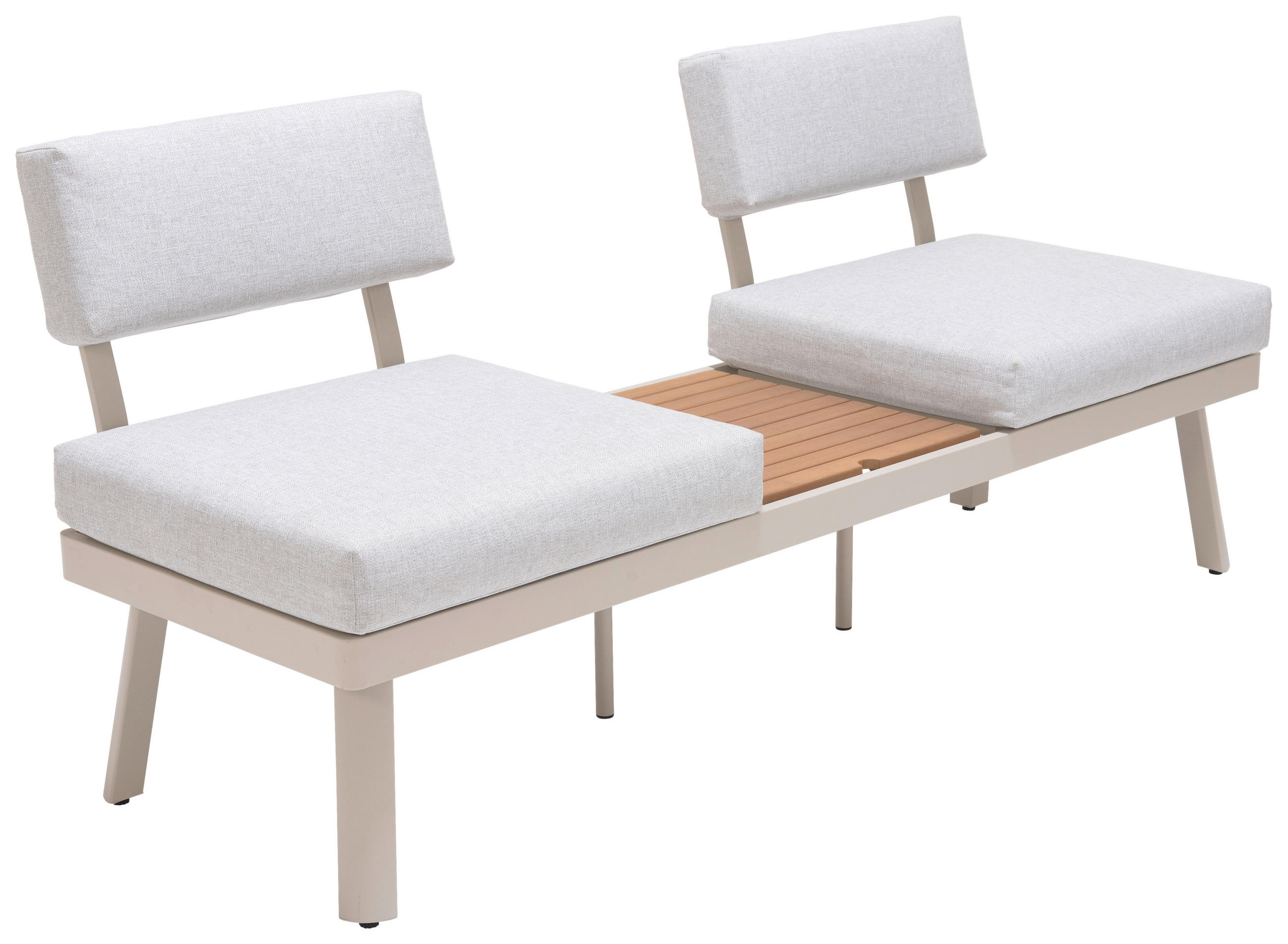 GARTENBANK 185,3/70/78,5 cm  Aluminium  - Sandfarben/Hellgrau, Design, Textil/Metall (185,3/70/78,5cm) - Ambia Garden