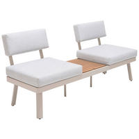 GARTENBANK 185,3/70/78,5 cm  Aluminium  - Sandfarben/Hellgrau, Design, Textil/Metall (185,3/70/78,5cm) - Ambia Garden