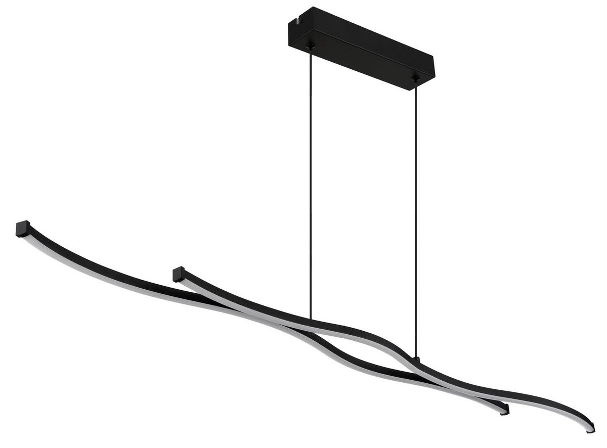 ZÁVĚSNÉ LED SVÍTIDLO, 110,4/8,6/120 cm - černá/opál, Design, kov/plast (110,4/8,6/120cm) - Globo