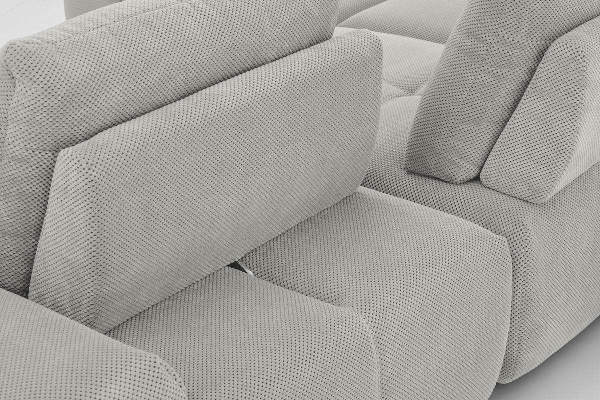 ECKSOFA in Velours Greige  - Greige/Schwarz, Design, Kunststoff/Textil (236/326cm) - Xora