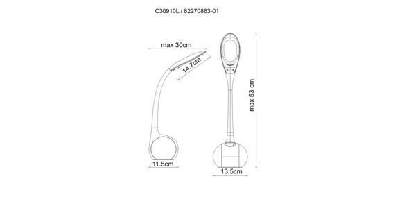 LED-SCHREIBTISCHLEUCHTE 51/13,5/11,5 cm  - Weiß, Trend, Kunststoff (51/13,5/11,5cm) - Boxxx